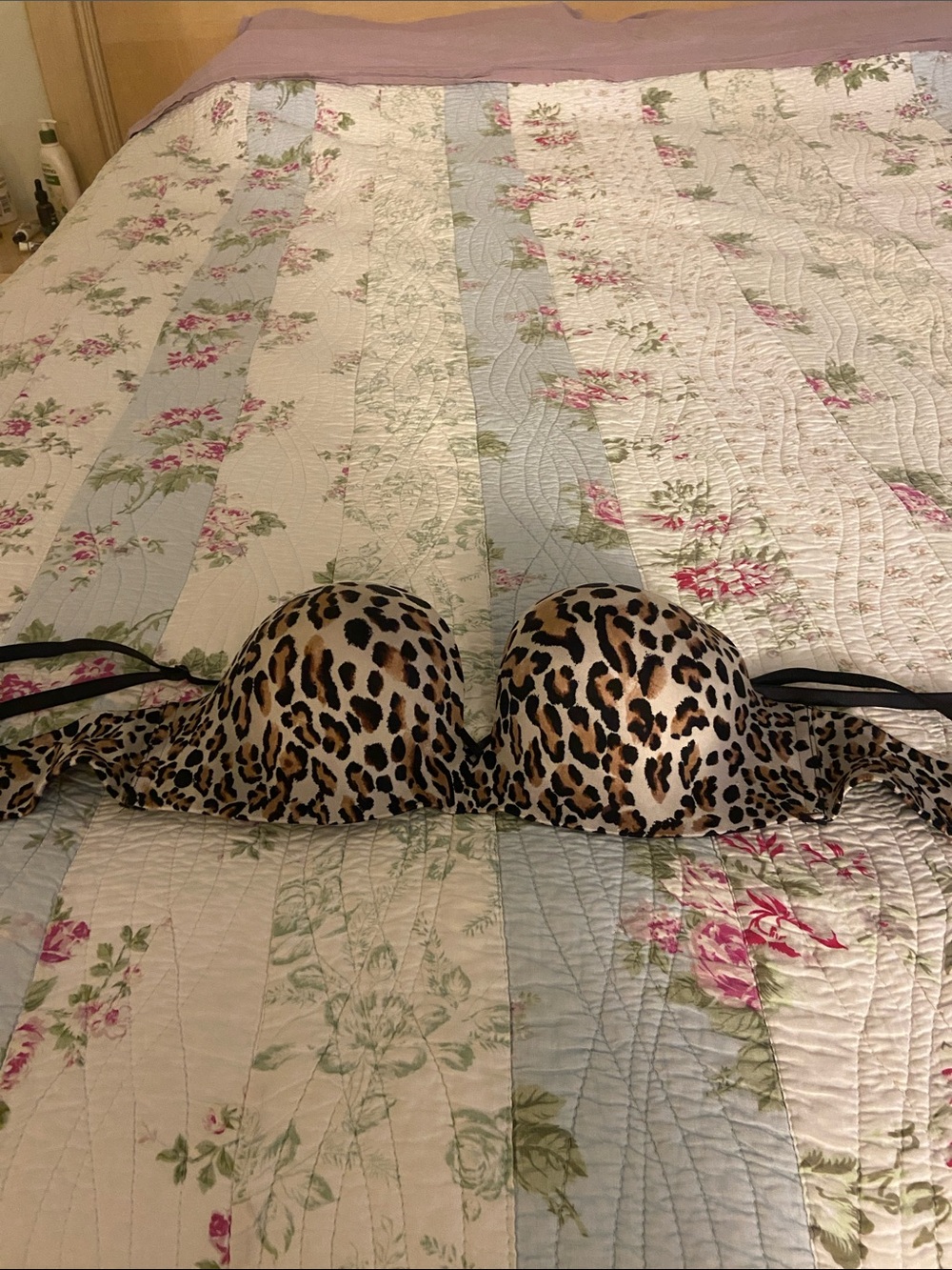 Victoria's Secret Leopard Print Push-Up Bra in Brown and Black